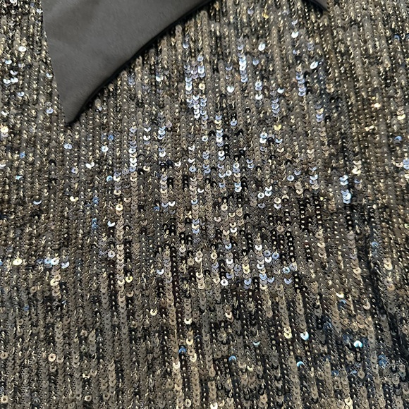 Ann Taylor Navy Sequin Blouse with Bow Accent - NWT - XL - Picture 5 of 11